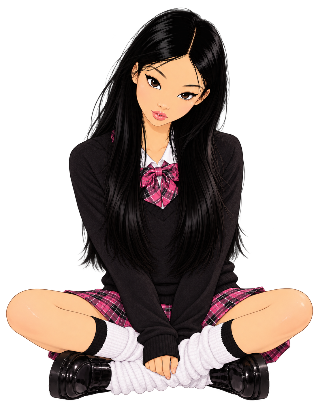 Bubble seated in her electronic world