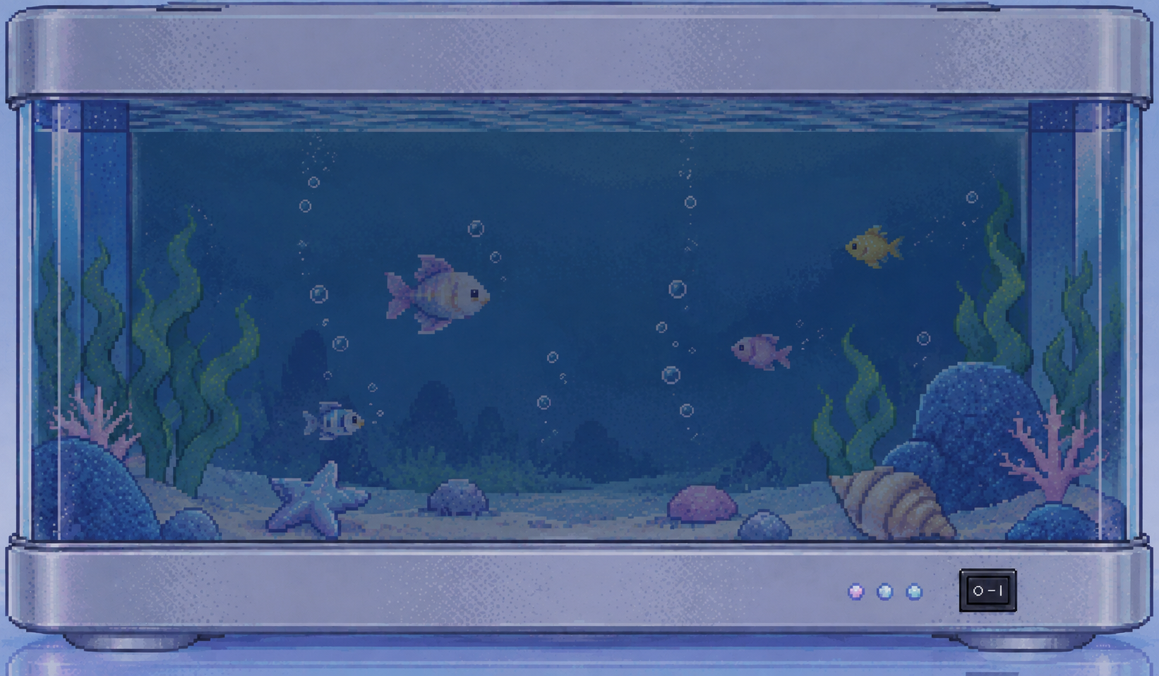 Bubble Archive aquarium, powered off