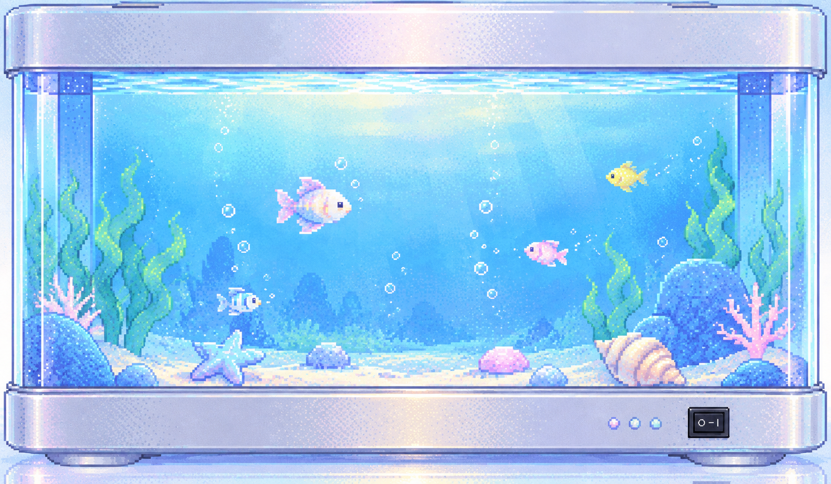 Bubble Archive aquarium, powered on